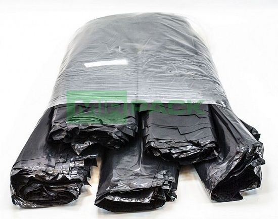 Мешки для мусора 30 литров, 45 мкм, в пачках 500 шт. черные, 2 х слойные до 25 кг. - Вид 6