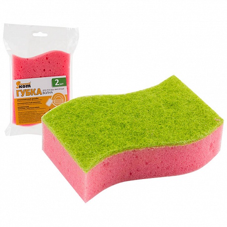 Фигурная губка Рыжий кот ВОЛНА 2шт - Вид 1